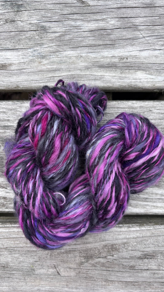 Hand dyed wool/mohair roving 4oz