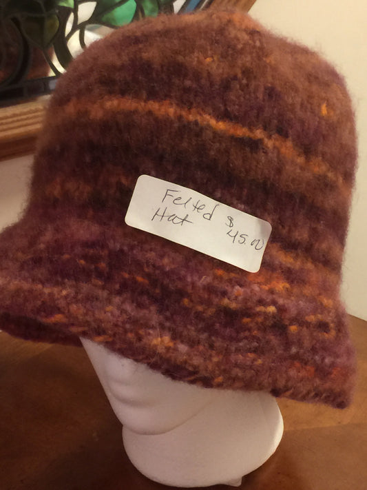 Wool felted Cloche hat